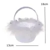 Emballage cadeau 1 pièces pur blanc mariage fleur panier Vintage rustique cérémonie décoration mariée fille demoiselle d'honneur enfants