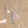 Enkelbanden meerlagige kwastketen kristallen teen ring mode overdrijven voet sieraden bohemia strand op blote voeten sandalen dames
