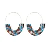 Boucles d'oreilles pendantes ZWPON bohême Design résine acrylique fers à cheval plat FAIDRA goutte pour les femmes bijoux de mode