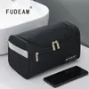 Косметические сумки корпусы Fudeam Men Men Business Portable Mance Magne Bag Organizer Организатор Женщины путешествуют на висящем водонепроницаемом мешочке 230520