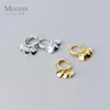 Huggie Modian Authentic 925 Sterling Silver Gold Color Love Hearts Hoop Earring For Women Antialllergy Earring Fine Jewelry 2020 Design