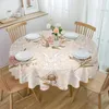 Table Cloth Dahlia Flower Leaves Retro Waterproof Tablecloth Living Room Dining Coffee Cover Outdoor Picnic