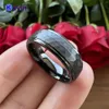 Ringen Cool Hammer Ring Zwart Tungsten Trouwringen Voor Mannen Vrouwen Veelzijdige Geborstelde Afwerking 6 MM 8 MM Comfort Fit