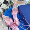 Sandalen 2023 EST PVC Transparent Spitz Strass Sommer Wrapping Slim Heels Party Bankett Damenschuhe Mode