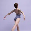 Stage Wear Embroidered Elastic Mesh Ballet Leotard Women Three-quarter Sleeve Gymnastics Bodysuit High Quality Dancewear