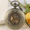 Pocket Watches Vintage Charm Goldfish Design Mechanial Handwikkeling heren Watch 30 cm ketting Witte aanwijzingen Romeinse cijfers Dial