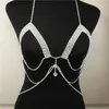 Erotische sexy borstketen accessoires Dames hartafwerking accessoires Rhinestone beha