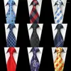 Bow Ties Classic 8cm herrar randig rutig tryck röda gula svarta slipsar affärer bröllop presenttillbehör mode