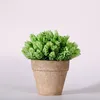 Decorative Flowers Pineapple Grass Plant Pot Simulation Plastic Small Potted Fake Bonsai Tree Ball Artificial Ornament