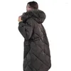 معاطف الخندق للسيدات معطف الشتاء نسخت نسخًا كبيرًا من طوق الفراء ، أزياء باركا بالإضافة إلى الحجم لأسفل القطن سترة Manteau Femme Hiver 100