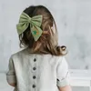 Hår tillbehör flickor broderi bågar barn stor bowknot hårklipp bomull linnet barrette vår sommar söt