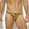 Slip Sexy hommes Faux cuir slips tongs brillant Gay culotte taille basse sans couture sous-vêtements String Jockstrap Bikini maillots de bain