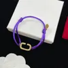 Braccialetto di design di alta qualità Braccialetto di corda con bracciale di diamanti con ciondolo con ciondolo placcato in oro 14 carati per gioielli con lettera V da donna