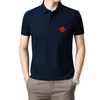Polos męski wydrukowane kanadyjskie mapple flag flag t-shirt Men na zamówienie krótkie rękaw pełne bawełniane koszulki