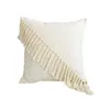 Kudde/dekorativ kudde Boho Style Linen Cotton Pillow Cover Home Decorative Beige Cushion med tofsar Solid Throw Case 45x45cm30x50cm 230520