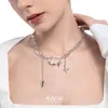 Necklaces MASW Modern Jewelry Star Pendatn Necklace Cool Original Design High Quality Brass Thick Silver Plated Chain Necklace Women Gift