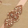 Wedding Sashes Missrress Belt Rhinestones Elegant Rose Crystal Bridal Sash Pearls For Women Evening Cocktail Jurken JK884