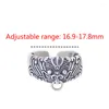 Кластерные кольца 925 Стерлинговое серебряное матовое матовое господство, бог, зверь, дракон, открытый для женщин мужской китайский стиль винтажные украшения