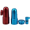 Colorful Aluminium Alloy Mini Smoking Tube Dry Herb Tobacco Snuff Snorter Sniffer Snuffer Bottle Bullet Style Handpipe Cigarette Holder Tips