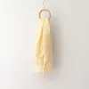 Scarves For Women Solid Color Pleated Scarf With Tassel Spring Autumn Fashion Shawl Foulard Cotton Linen Feel Lady Bufandas 2023