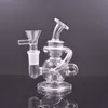 1pcs Petit Tornado Recycler Bong En Verre Narguilé 4,8 Pouces Recycleur Bubbler Conduites D'eau 14mm Joint Femelle Huile Dab Rigs Ashcatcher avec Tuyau De Brûleur À Huile En Verre Mâle