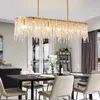 Chandeliers Lamps Pendant LED Crystal Chandelier Long Simple Creative Restaurant Light Art Island