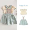 Girl s jurken Koreaanse kinderen s kleding shirts bretels rok voor 2023 lente zomer babymeisjes apo prinses jurk outfits 230520
