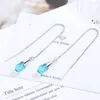 Aretes De Plata De Ley S925 Aretes De Plata Ley 925 Mujer Pendiente Para Mujer Gota De Agua De Moda Zafiro Orecchini Mujer