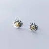 Stud Earrings WTLTC 925 Sterling Silver Mini Eye For Women Delicate Small Tiny Post Trendy Eyelash Studs Daily