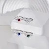 Cluster Rings WPB S925 Sterling Silver Women Shining Heart Ring Female Luxury Jewelry Bright Zircon Design Girl Gift Lady Party Banquet