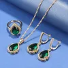 Brincos de colar de colares de ouro brasileiro Cores de jóias verdes Casamento de garganteiras e acessórios de noiva para mulheres