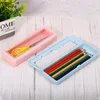 2Pcs Kreative Acryl Schreibwaren Box Bleistift Fall Stift Tragbare Transparente Abdeckung Boxen Lagerung Schule Liefert