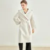 Women's Wool & Blends Rongtai "gossip Girl" Max Family Hooded Bathrobe Double-sided Tweed Coat Lace Up
