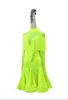 Stage Draag Latin Dance Dress High-End Custom Green Tassels Diamond Tassel Rok Cha Tango Vrouwelijke volwassen professionele kleding