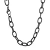 Chains DIY Simple Stainless Steel Long Link Chain Necklaces Choker Ellipse Black Gold Silver Color Party Necklace For Men Accessories