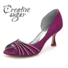 Dress Shoes Creativesivesugar d'Orsay Open teen zijde satijn geplooide strass Lady High Heel Party Bruiloft Elegante vrouwelijke pumps