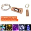 Nocne światła 10pcs butelka do wina z Cork LED bateria bateria bateria bateria girland