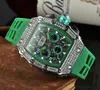 2023 nouvelle montre hommes loisirs diamant montres or boîtier en acier Silicone Quartz montre-bracelet bracelet mâle Relogio Masculino Ri31