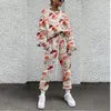 Calças de duas peças femininas Sojinm Women Fashion Set SuactFits Print Floral Sport Casual Woman Autumn Tracksuit 5xl