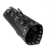 Hårklipp Pu Leather Punk Arm Guard Cross Mönster Arvband Medieval Armband BRACER Biker Män kvinnor Cosplay smycken