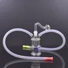 Poche Petit Brûleur À Huile Coloré En Verre Bang Tuyaux D'eau Recycleur Dab Rig Bongs À Main Double Embouts Utilisation De Deux Personnes Avec Tuyaux De Brûleur À Huile En Verre Mâle De 10mm