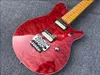 1991 Eddie Van Halen Wolf Ernie Axis Red Flame Maple Top Guitare électrique Manche en érable, pont Floyd Rose Tremolo, écrou de blocage, matériel chromé