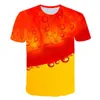 Męskie koszulki nowości owoce jedzenie 3d koszula męskie puszki z piwem nadrukowane Hip Hop Crewneck krótkie rękawe mężczyźni/kobiety koszulka koszulka Tree