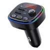 Bil Ny C20 -bil Cigarettändare FM -sändare Audio Player Bluetooth med färgglada lampor MP3 -spelare Dual USB 5V 3.1A Fast Charger