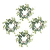 Fleurs décoratives 4 pièces couronne d'eucalyptus anneau été extérieur décor pays mariage décorations