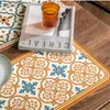 Table Mats Pads Rétro Lumière De Luxe En Cuir Tapis Maison Cuisine Décoration Romantique Western Alimentaire Isolation Thermique Bol Tasse MatMats