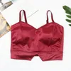 Women's Tanks Sexy Crop Top Women Bralette Satin Silk Tank Tops Ladies Camis Chest With Pad Spaghetti Strap Cropped Female T Shirt Beach
