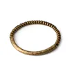 Strand Hand Hammered Brass Tube Beaded Bracelet Vintage Artificial Oxidized Golden Street Rock Metal Fashion Jewelry Couple Bracelets