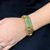 Bangle CUC 19mm Green Miami Cuban Chain Men's HipHop Bracelet Gold Color Iced Out Zirconia Link Fashion Rock Rapper Jewelry