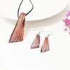 Collier boucles d'oreilles ensemble 1 feuille rouge verre au chalumeau couteau de Murano couleur glaçure Style chinois pendentif boucle d'oreille bijoux pour femmes cadeau